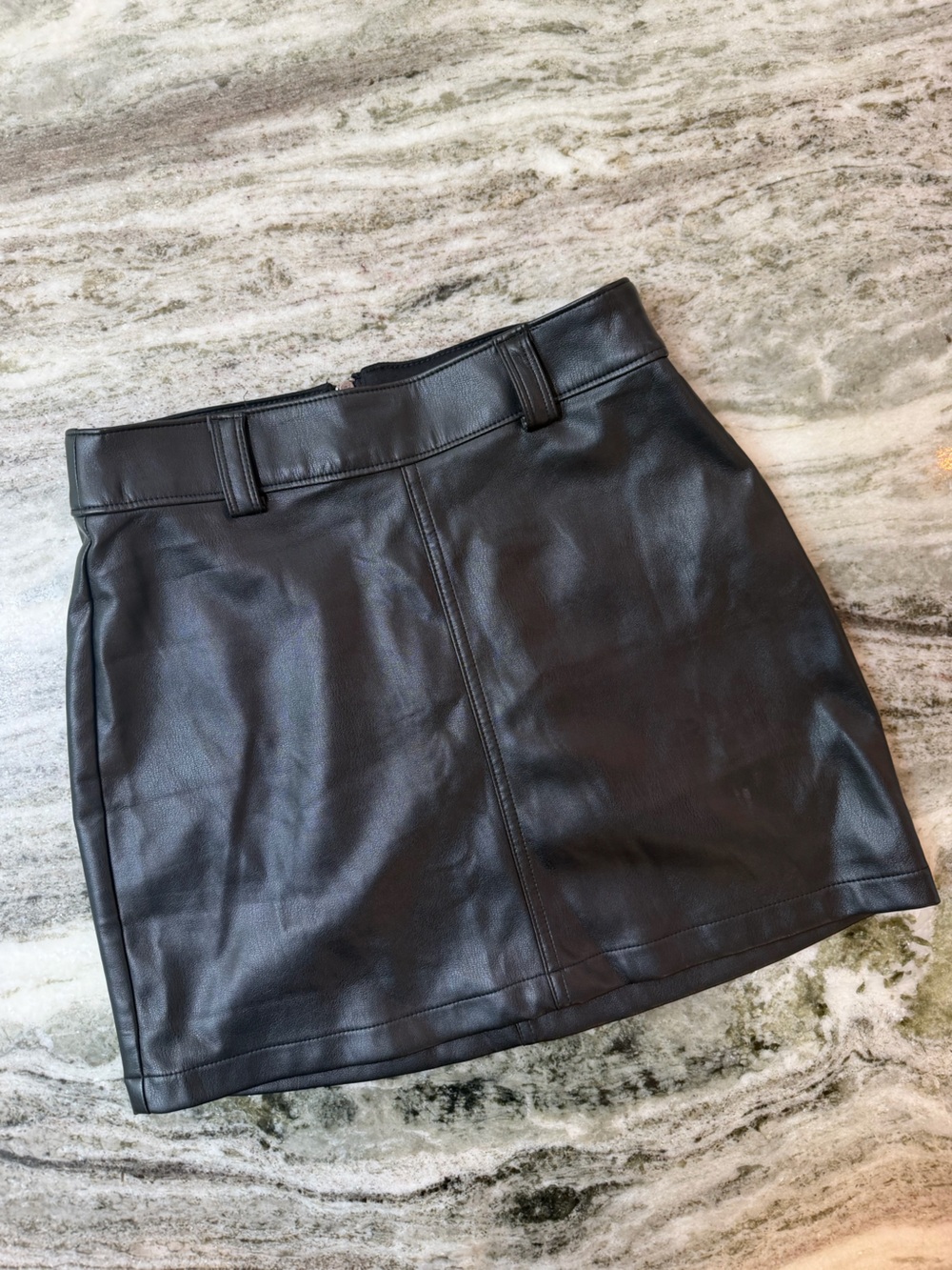 Hollister Black Faux Leather Mini Skirt